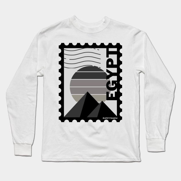 Pyramid of Egypt, Cairo, Egypt Postage stamp Long Sleeve T-Shirt by LePetitShadow